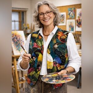 QUILTED Vest | Art to wear Parrot Toucan Cockatoo Macaws Boho Tropical Fun